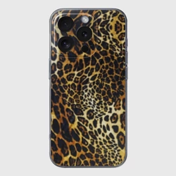 Чехол для iPhone 16 Pro Max силиконовый с защитой камеры Шкура леопарда - яркий камуфляж