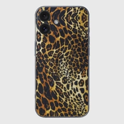 Чехол для iPhone 16 силиконовый с защитой камеры Шкура леопарда - яркий камуфляж