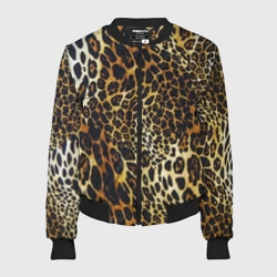 Женский бомбер 3D Шкура леопарда - яркий камуфляж