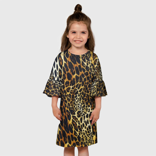 Детское платье 3D Шкура леопарда, цвет 3D печать - фото 4