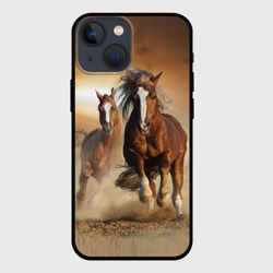 Чехол для iPhone 13 mini Бегущие лошади