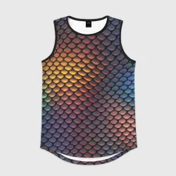 Мужская спортивная майка 3D Радужная чешуя рептилии