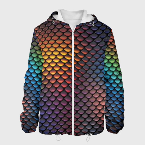 Мужская куртка 3D Радужная чешуя, цвет 3D печать