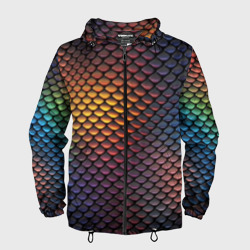 Мужская ветровка 3D Радужная чешуя рептилии