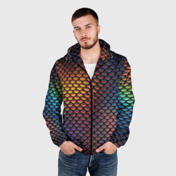 Мужская ветровка 3D Радужная чешуя рептилии - фото 2