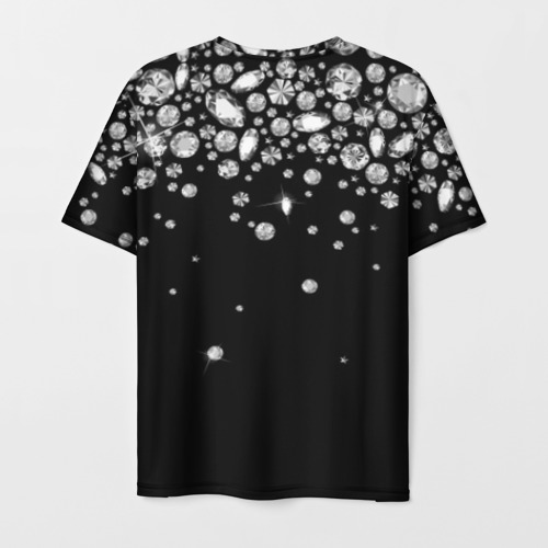 Мужская футболка 3D с принтом Бриллиантовый дождь, вид сзади #1