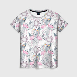 Женская футболка 3D Фламинго