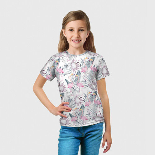 Детская футболка 3D Фламинго, цвет 3D печать - фото 5