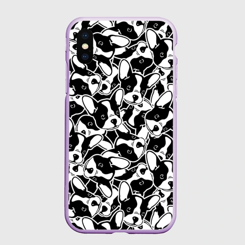 Чехол для iPhone XS Max матовый Забавные французские бульдоги