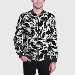 Мужской бомбер 3D Забавные французские бульдоги - фото 2