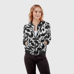 Женский бомбер 3D Забавные французские бульдоги - фото 2