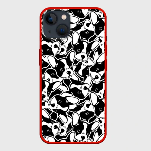Чехол для iPhone 14 Забавные французские бульдоги