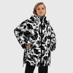 Женская зимняя куртка Oversize Забавные французские бульдоги - фото 2