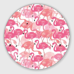 Круглый коврик для мышки Фламинго