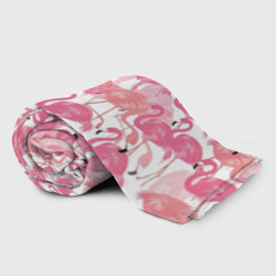 Плед с принтом Фламинго розовые для любого человека, вид спереди №2. Цвет основы: 3d (велсофт)