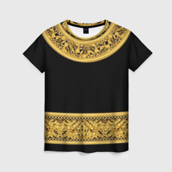 Женская футболка 3D Золотой орнамент