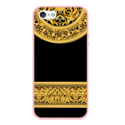 Чехол для iPhone 5/5S матовый Золотой орнамент