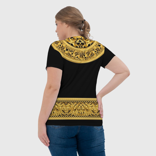 Женская футболка 3D Золотой орнамент, цвет 3D печать - фото 7