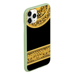 Чехол для iPhone 11 Pro Max матовый Золотой орнамент - фото 2