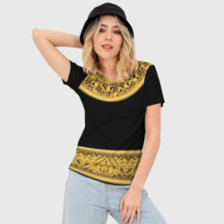 Женская футболка 3D Slim Золотой орнамент - фото 2