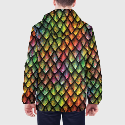 Мужская куртка 3D с принтом Чешуя дракона, вид сзади #2
