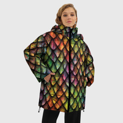 Женская зимняя куртка Oversize Чешуя дракона разноцветная - фото 2