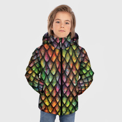 Зимняя куртка для мальчиков 3D Чешуя дракона разноцветная - фото 2