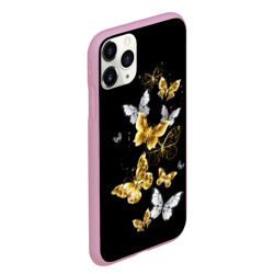 Чехол для iPhone 11 Pro Max матовый Золотые бабочки - фото 2