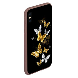 Чехол для iPhone XS Max матовый Золотые бабочки - фото 2