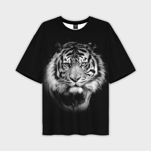 Мужская футболка oversize 3D Тигр, цвет 3D печать