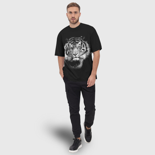 Мужская футболка oversize 3D Тигр, цвет 3D печать - фото 5