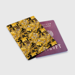 Обложка для паспорта матовая кожа Золотой узор - фото 2
