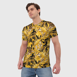 Мужская футболка 3D Золотой узор - фото 2