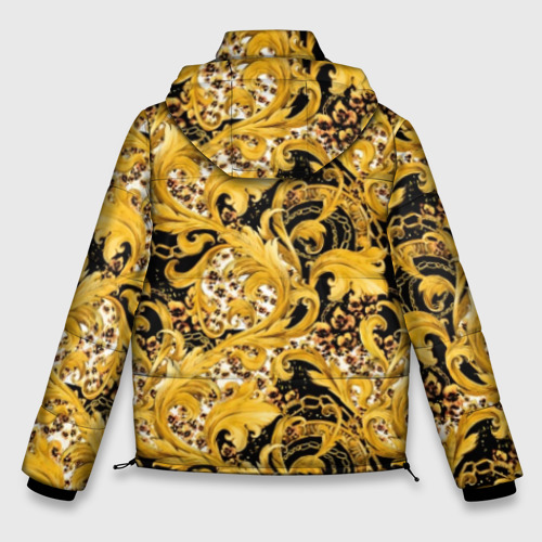 Мужская зимняя куртка 3D Золотой узор, цвет черный - фото 2
