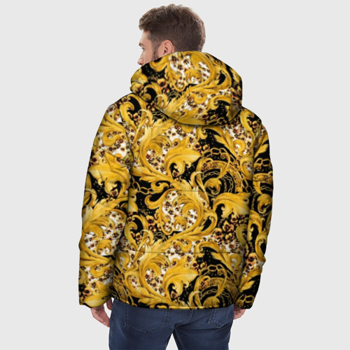 Мужская зимняя куртка 3D Золотой узор, цвет черный - фото 4