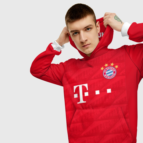 Мужская толстовка 3D Bayern home 19-20, цвет белый - фото 5