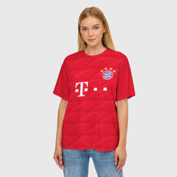 Женская футболка oversize 3D Bayern home 19-20 - фото 2