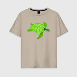 Женская футболка хлопок Oversize Черепаха