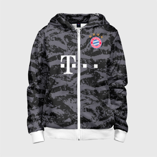 Детская толстовка 3D на молнии Bayern away gk 18-19, цвет белый