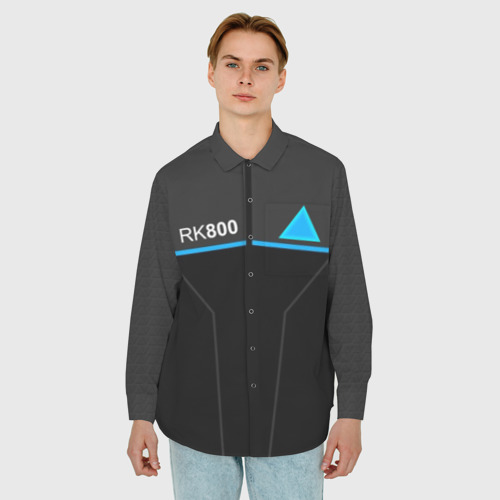 Мужская рубашка oversize 3D RK800 Connor, цвет белый - фото 3