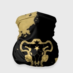 Бандана-труба 3D Чёрный Бык с золотистыми пятнами