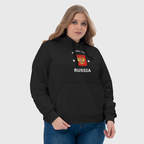 Женская толстовка хлопок National team Russia, цвет черный - фото 6