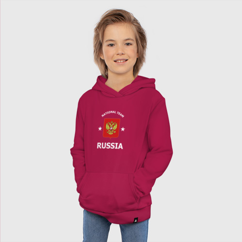 Детская толстовка хлопок National team Russia, цвет маджента - фото 5