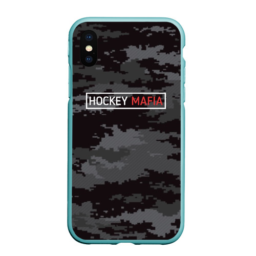 Чехол для iPhone XS Max матовый Hockey mafia, цвет мятный