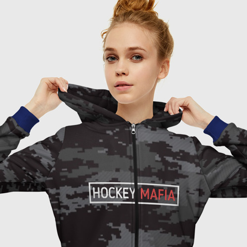 Женская толстовка 3D на молнии Hockey mafia, цвет синий - фото 5