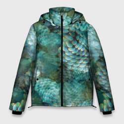 Мужская зимняя куртка 3D Чешуя русалки