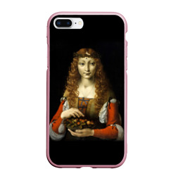Чехол для iPhone 7Plus/8 Plus матовый Девушка с вишнями картина