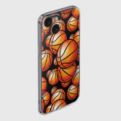 Чехол для iPhone 15 силиконовый с защитой камеры Баскетбольные яркие мячи - фото 2