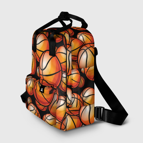 Женский рюкзак 3D с принтом Баскетбольные яркие мячи, фото на моделе #1
