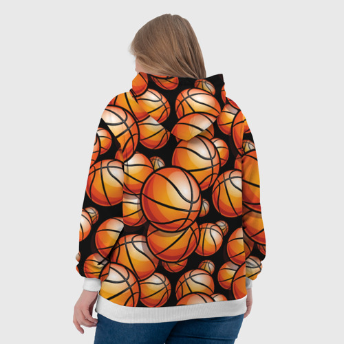 Женская толстовка 3D Баскетбольные яркие мячи, цвет 3D печать - фото 7